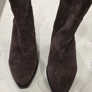 Lucky Brand Dark Brown Suede Heeled Boots